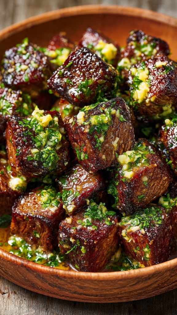 Air Fryer Garlic Butter Steak Bites