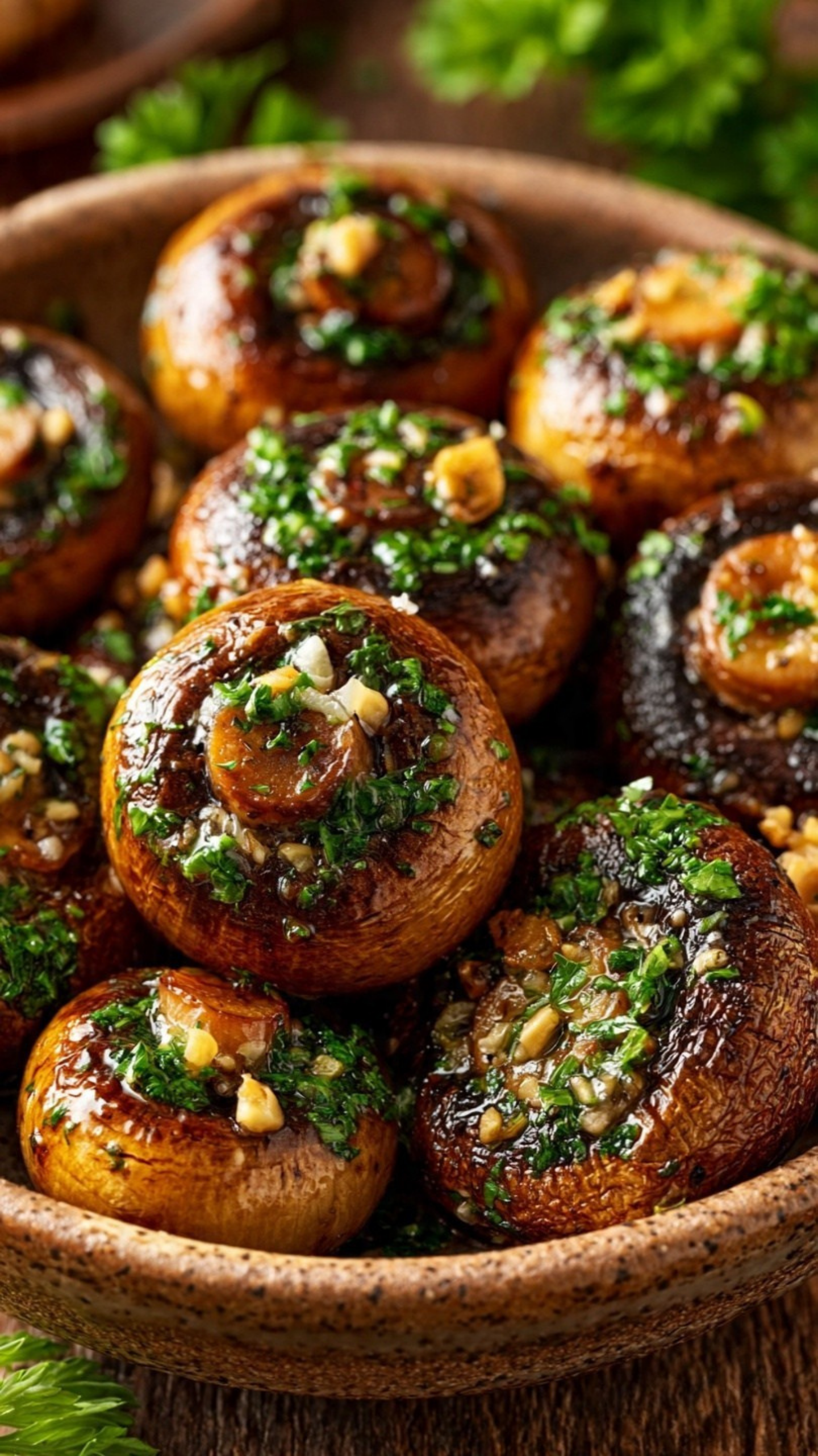 Air Fryer Garlic Herb Mushrooms