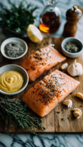 Air Fryer Maple Dijon Salmon
