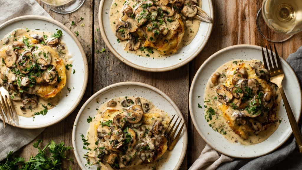 Chicken Marsala plates