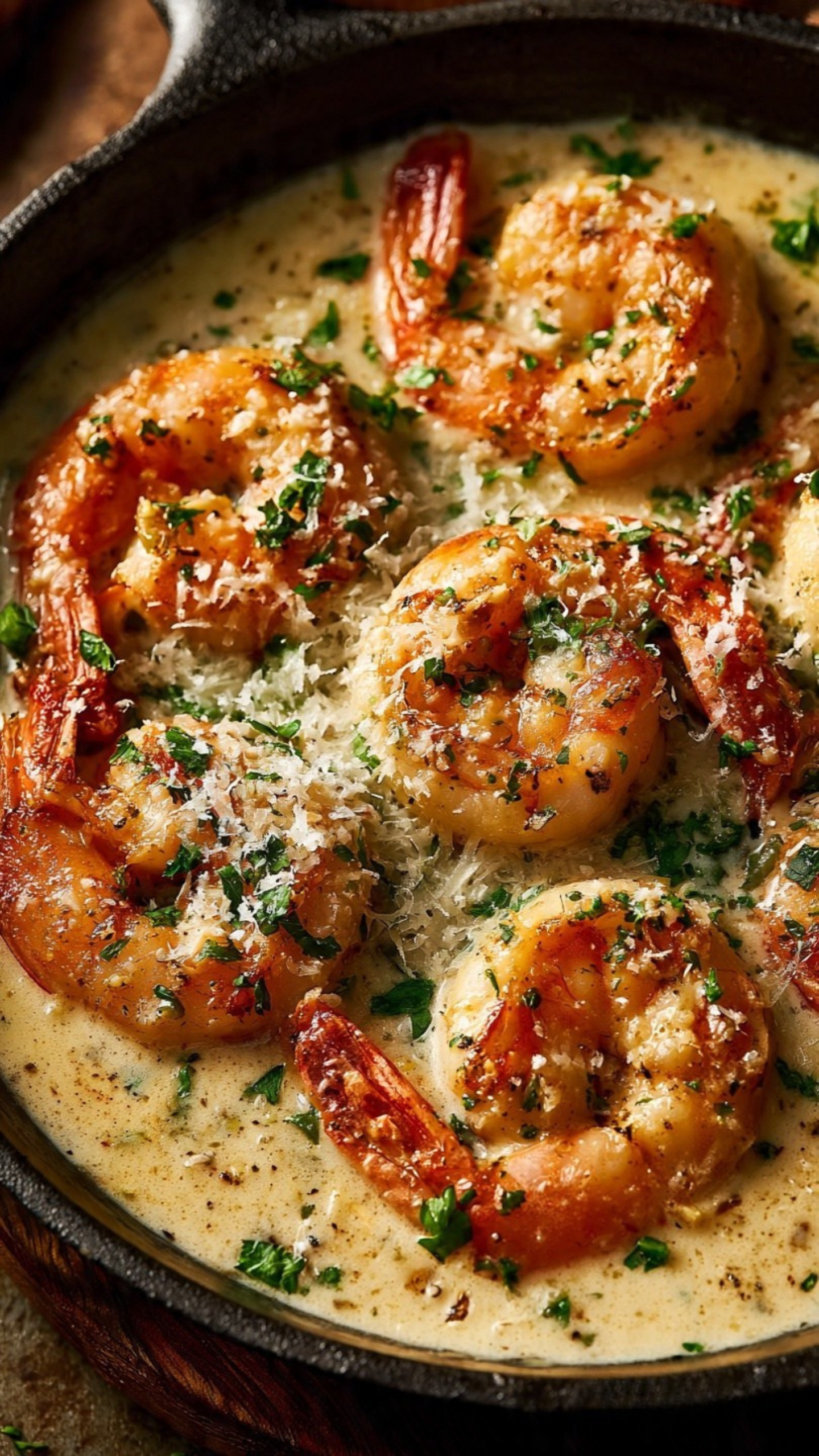 Garlic Parmesan Shrimp Skillet