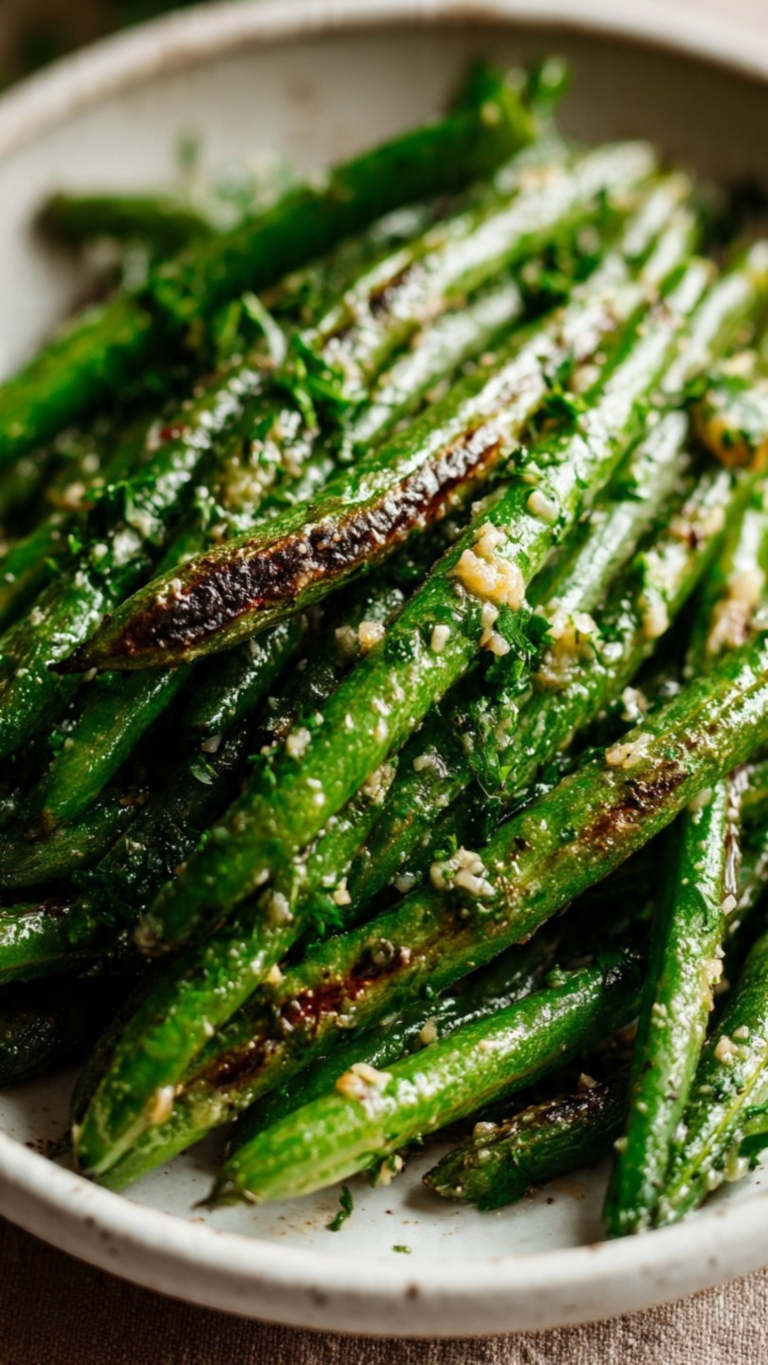 Grilled Garlic Butter Green Beans