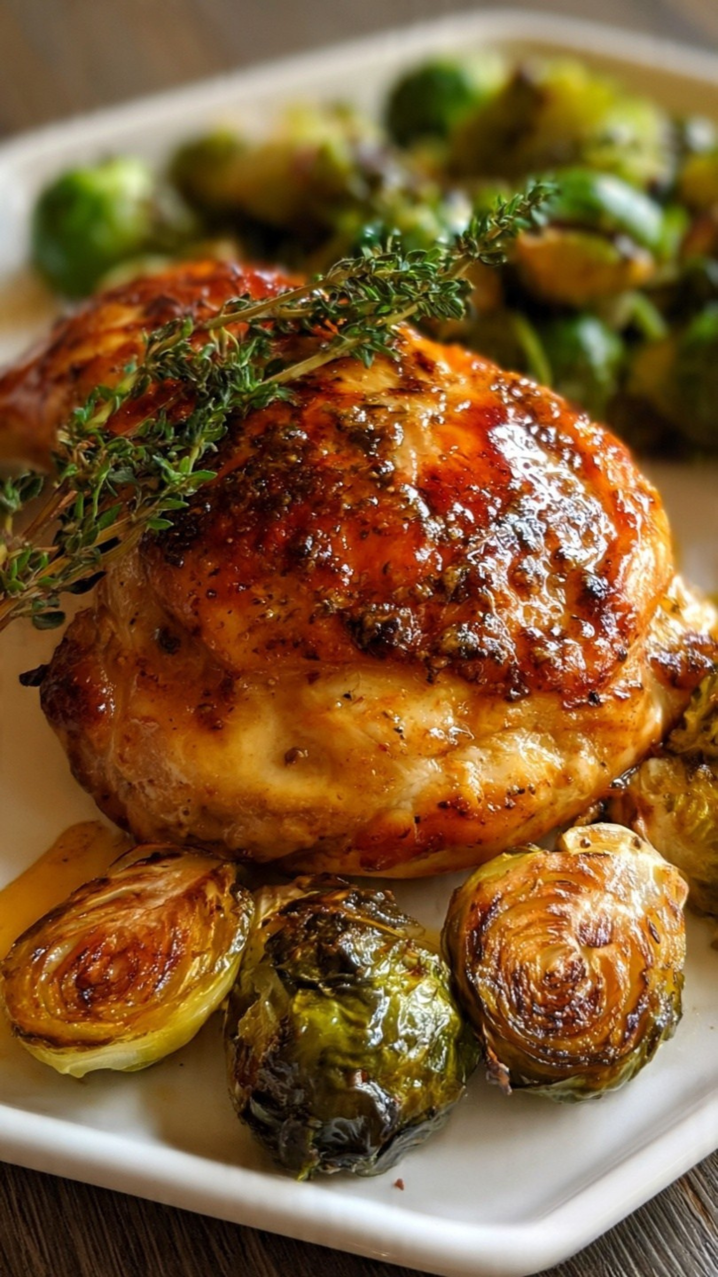 Maple Dijon Roasted Chicken & Brussels Sprouts