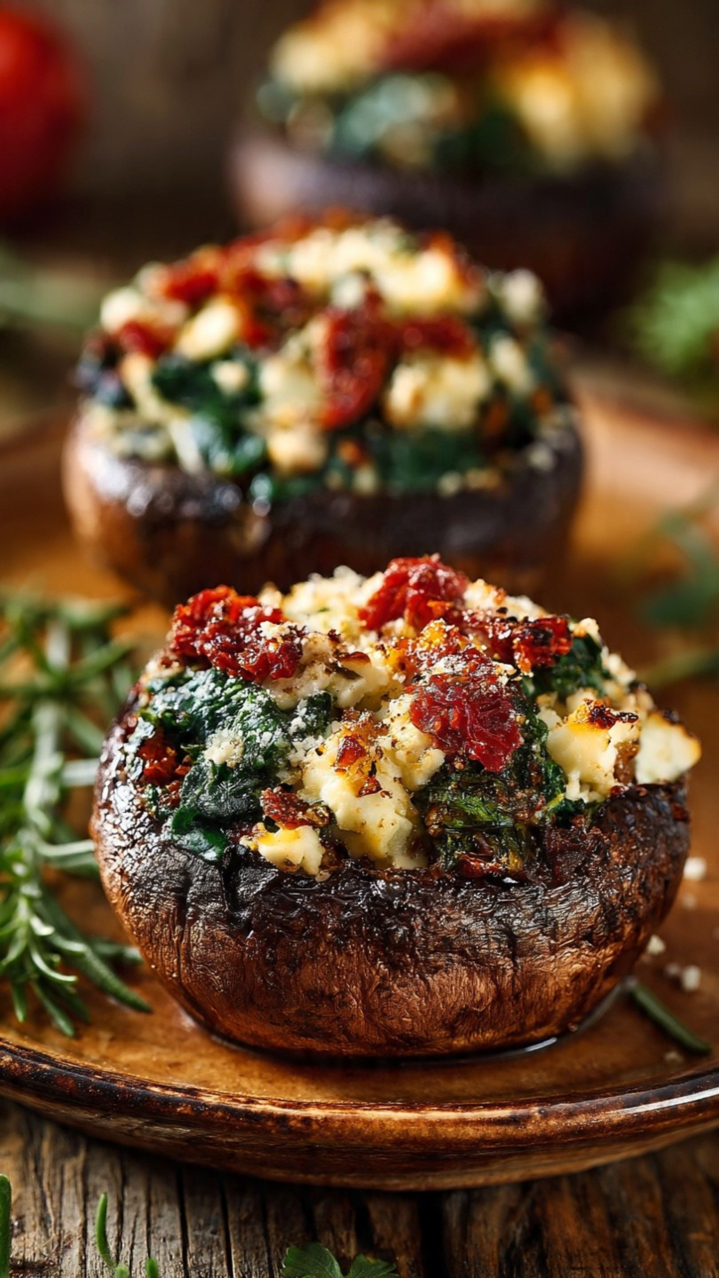 Mediterranean Stuffed Portobello Mushrooms