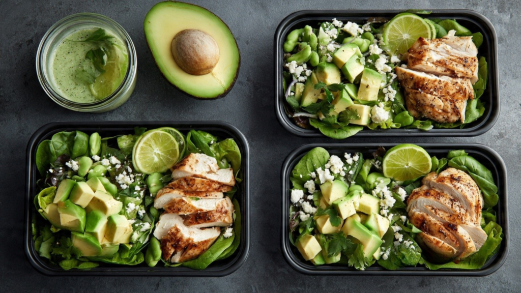 avocado lime chicken salad meal prep
