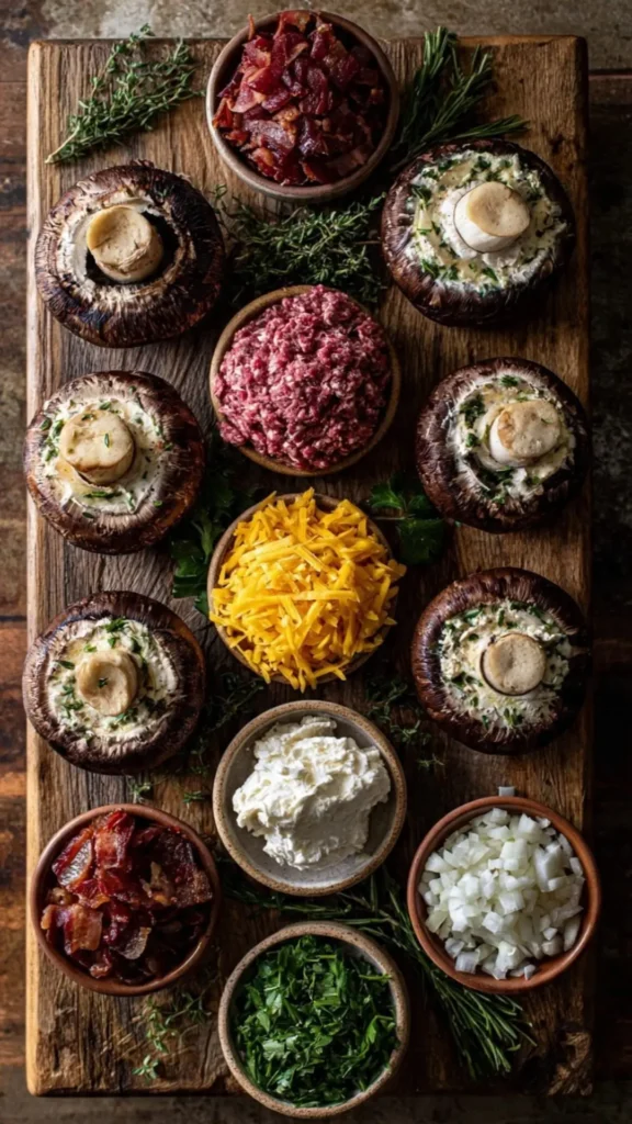 bacon cheeseburger stuffed mushrooms ingredients