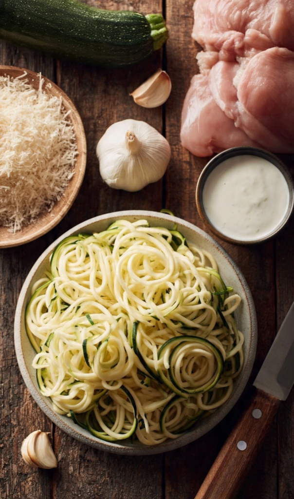 chicken alfredo zoodle ingredients