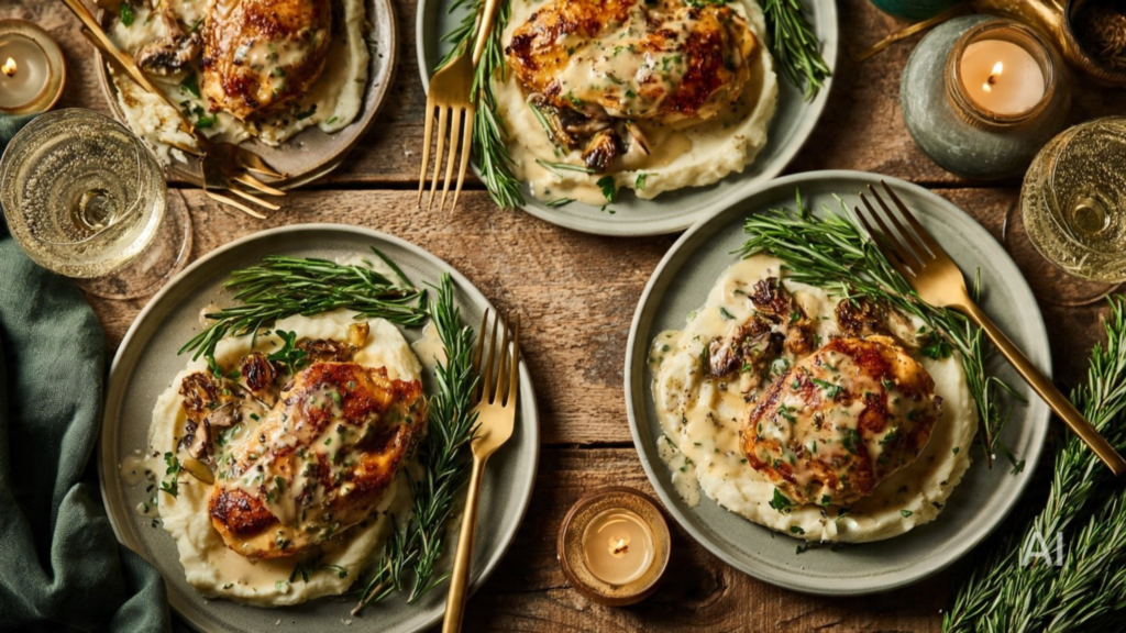 creamy dijon chicken plated
