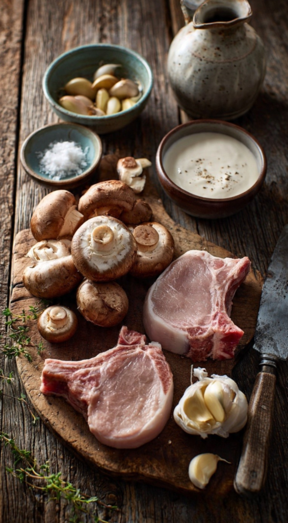 creamy mushroom pork chops ingredients
