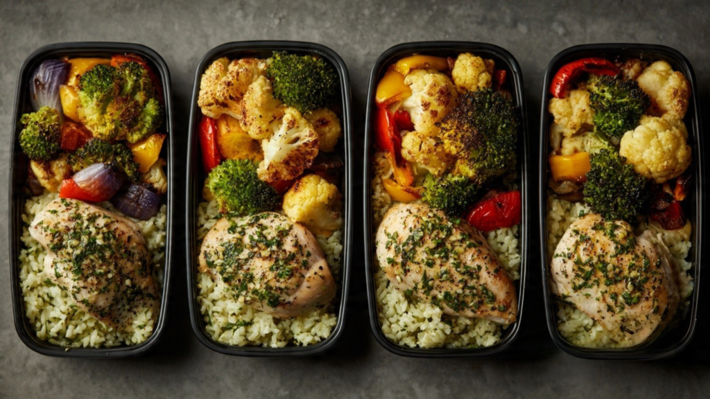 Garlic Chicken & Roasted Veggie Bowl (Simple, Nourishing, and Full of Flavor) 2 garlic chicken bowls