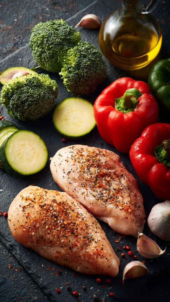 Garlic Chicken & Roasted Veggie Bowl (Simple, Nourishing, and Full of Flavor) 1 garlic chicken ingredients