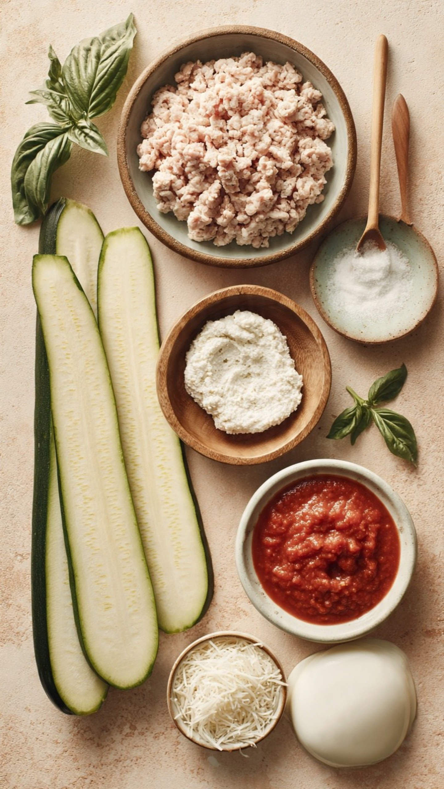 garlic herb turkey zucchini lasagna ingredients