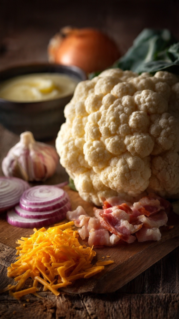 loaded cauliflower soup ingredients