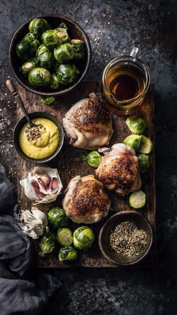 maple dijon roasted chicken & brussels sprouts ingredients