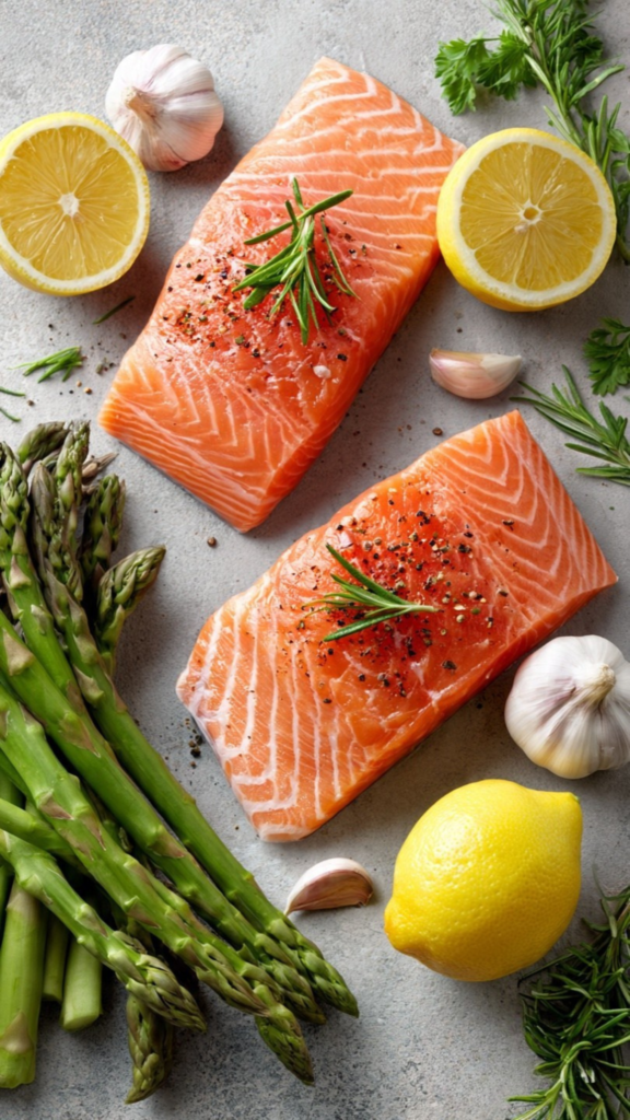 one pan lemon herb salmon ingredients