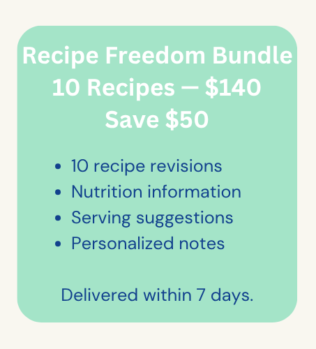 Recipe Freedom Bundle 10 Recipes for $140 You Save $50 1 Recipe Freedom Bundle