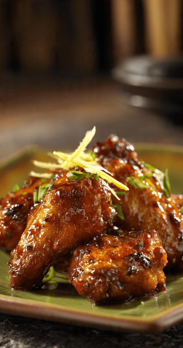 BRONZED CHICKEN WINGS WITH YOUNG GINGER (Savory Asian-Inspired Glazed Wings) 1 BRONZED CHICKEN WINGS WITH YOUNG GINGER
