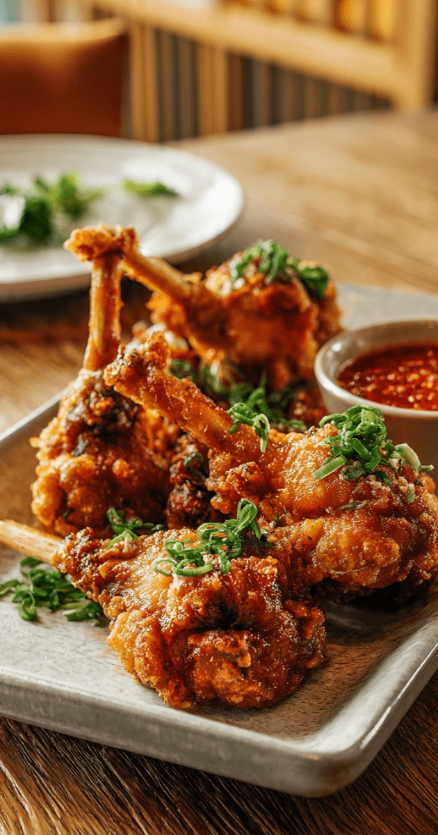 DRUMS OF HEAVEN (Crispy Indo-Chinese Wing Lollipops) 1 DRUMS OF HEAVEN