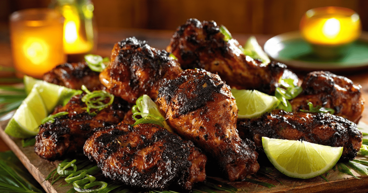 JERK CHICKEN WINGS (Authentic Caribbean Fire & Spice) 1 JERK CHICKEN WINGS