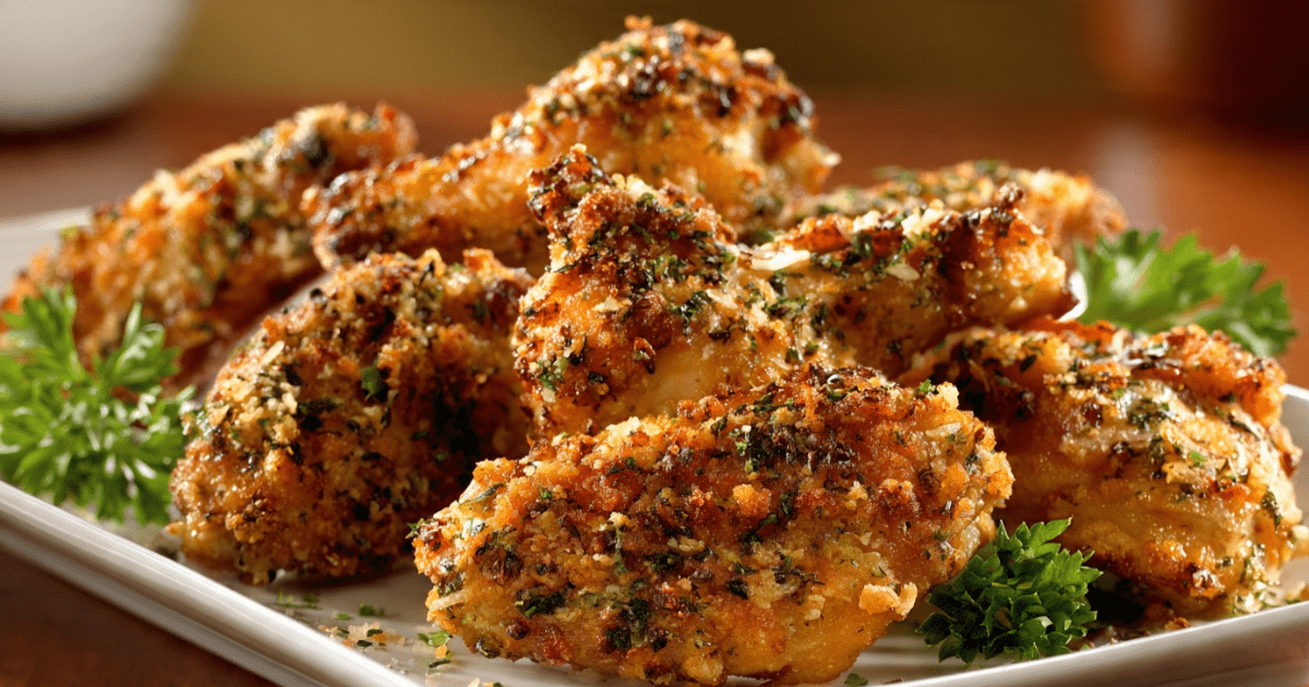 PARMESAN CHICKEN WINGS (Crispy Herb Parmesan Baked Wings) 1 PARMESAN CHICKEN WINGS