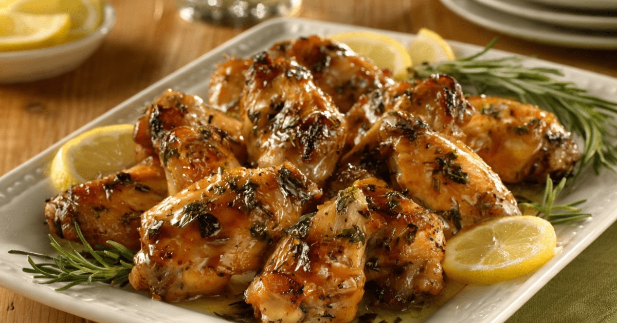 ROSEMARY CHICKEN WINGS (Lemon Rosemary Glazed Wings) 1 ROSEMARY CHICKEN WINGS