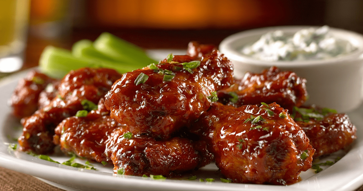 SPICY CHICKEN WINGS (Orange-Honey Buffalo Wings With Blue Cheese Dip) 1 SPICY CHICKEN WINGS