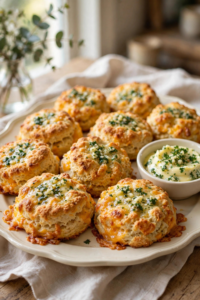 Garlic Cheddar Bay Keto Biscuits (Fluffy Low-Carb Cheddar Biscuits Brushed with Savory Garlic Herb Butter) 1 Garlic Cheddar Bay Keto Biscuits plated