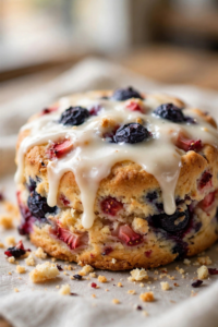 Glazed Keto Berry Biscuits
