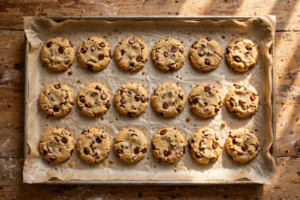 Keto Chocolate Chip Cookies (Soft & Chewy Low-Carb Chocolate Chip Cookies) 3 Keto Chocolate Chip Cookie on Tray