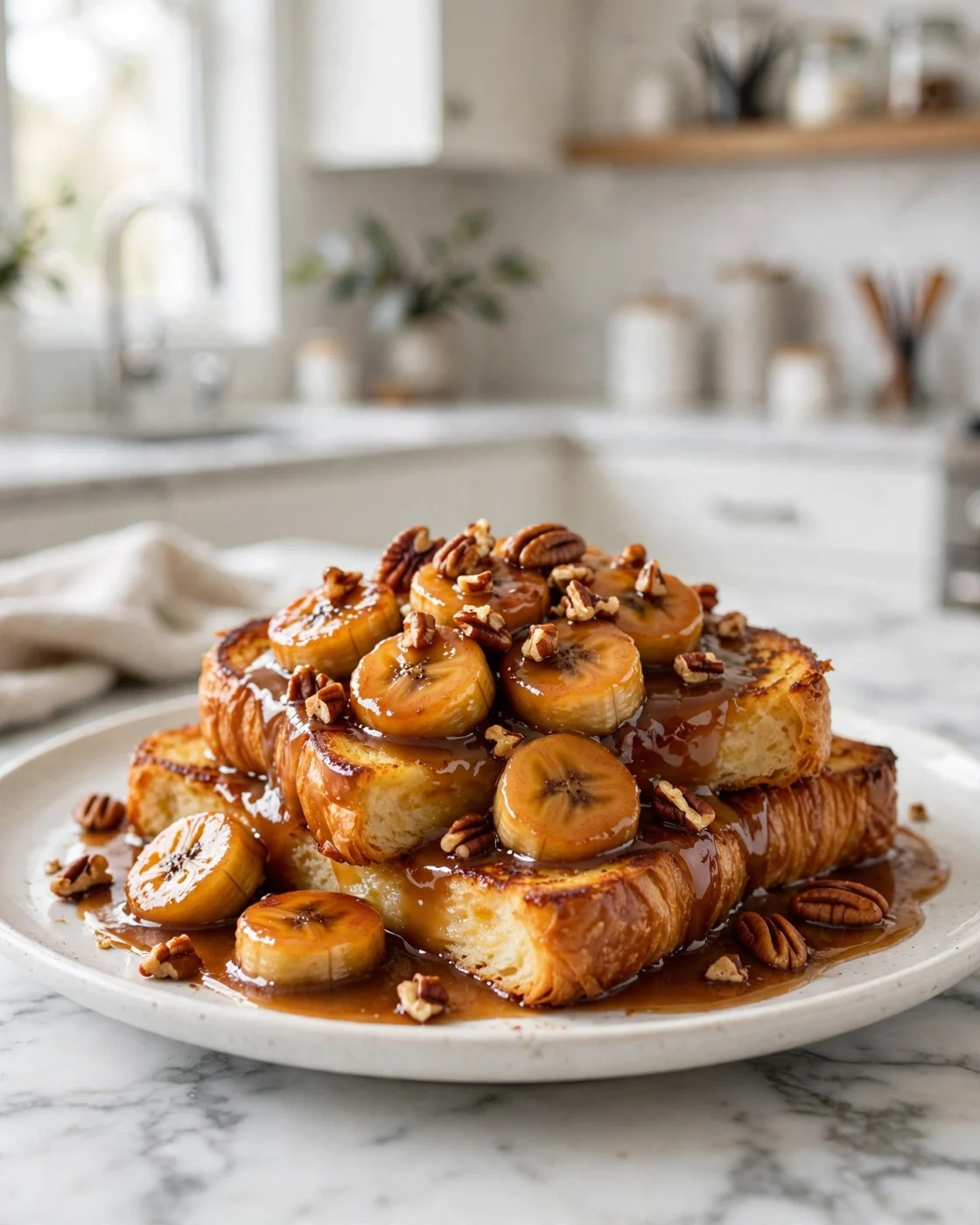 Bananas Foster Croissant French Toast