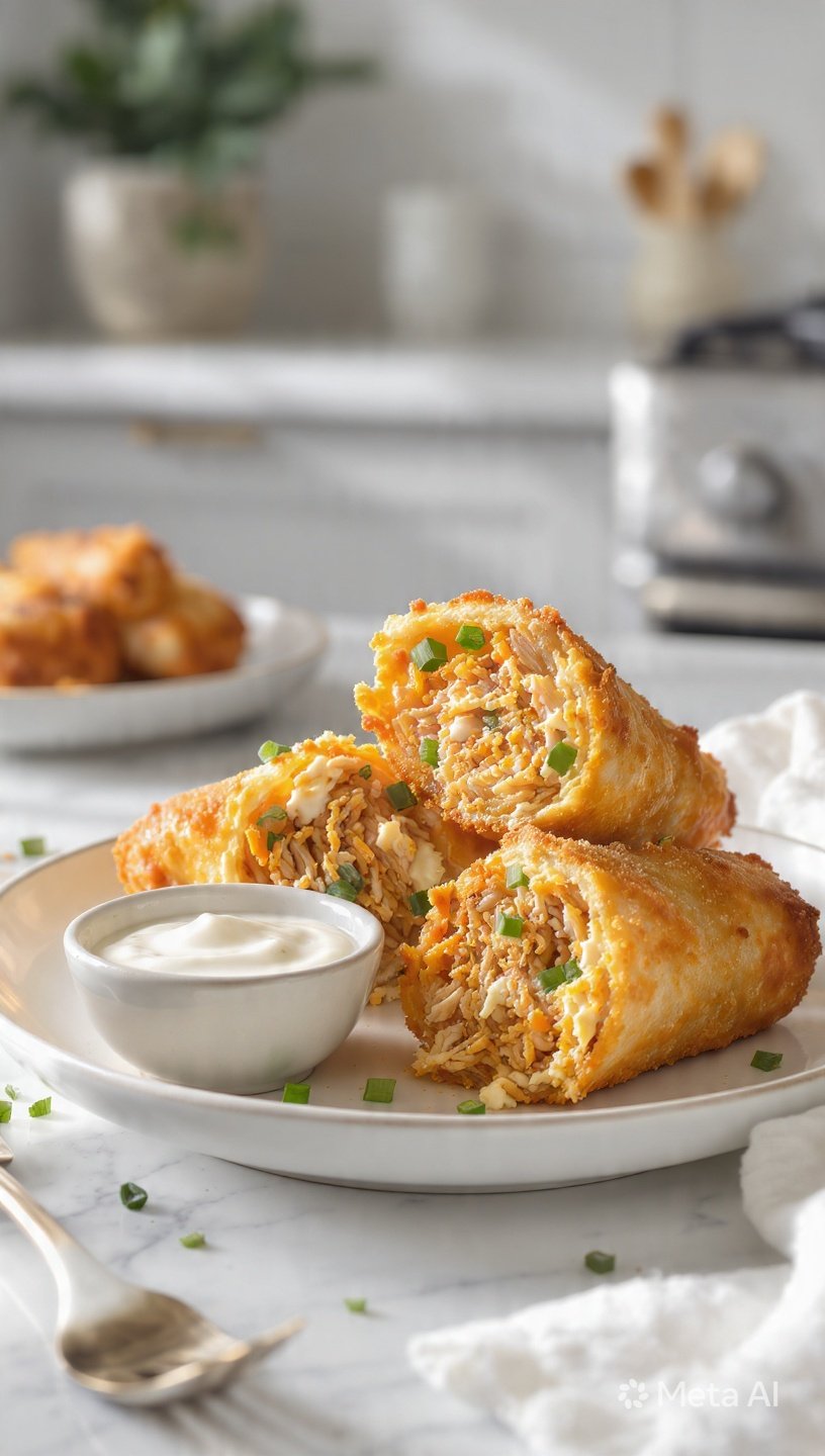 Buffalo Chicken Egg Rolls (Crispy Buffalo Chicken Wrapped to Perfection) 1 Buffalo Chicken Egg Rolls