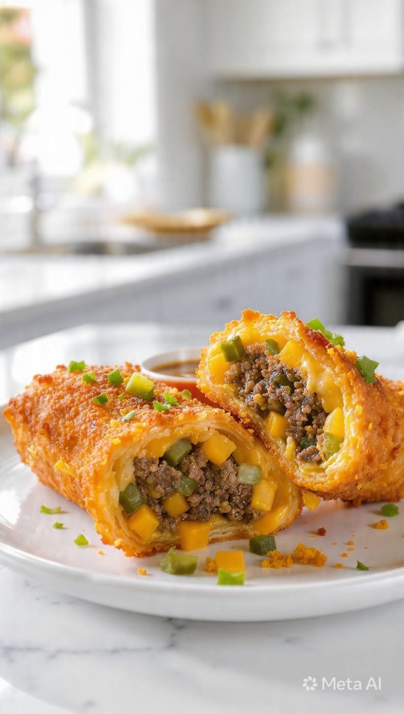 Cheeseburger Egg Rolls